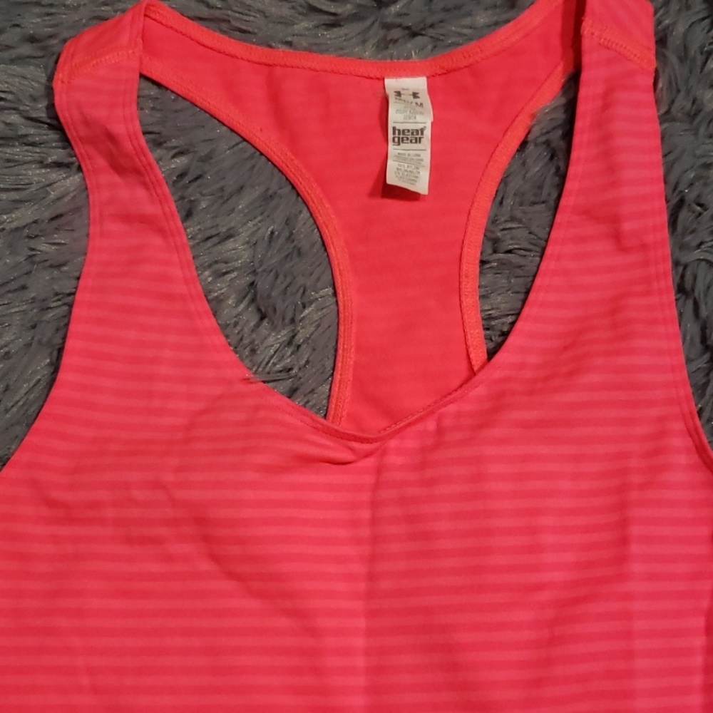 Under Armour Neon Coral Heat Gear Tank - Picture 3 of 4